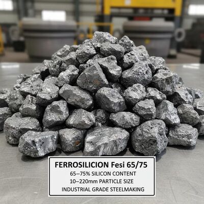 Ferrosilicium FeSi 65/75 alliage de silicium de fer à teneur en silicium de 65 à 75% et taille de particule de 10 à 220 mm pour la sidérurgie industrielle