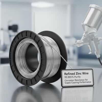 Fil de zinc raffiné pour pulvérisation de métallisation avec 99,995% de pureté et résistance à la corrosion pour des performances de revêtement stables