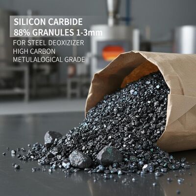 Granulés de carbure de silicium à haute teneur en carbone (SiC 88) de 1 à 3 mm pour un désoxydant d'acier efficace dans les applications métallurgiques